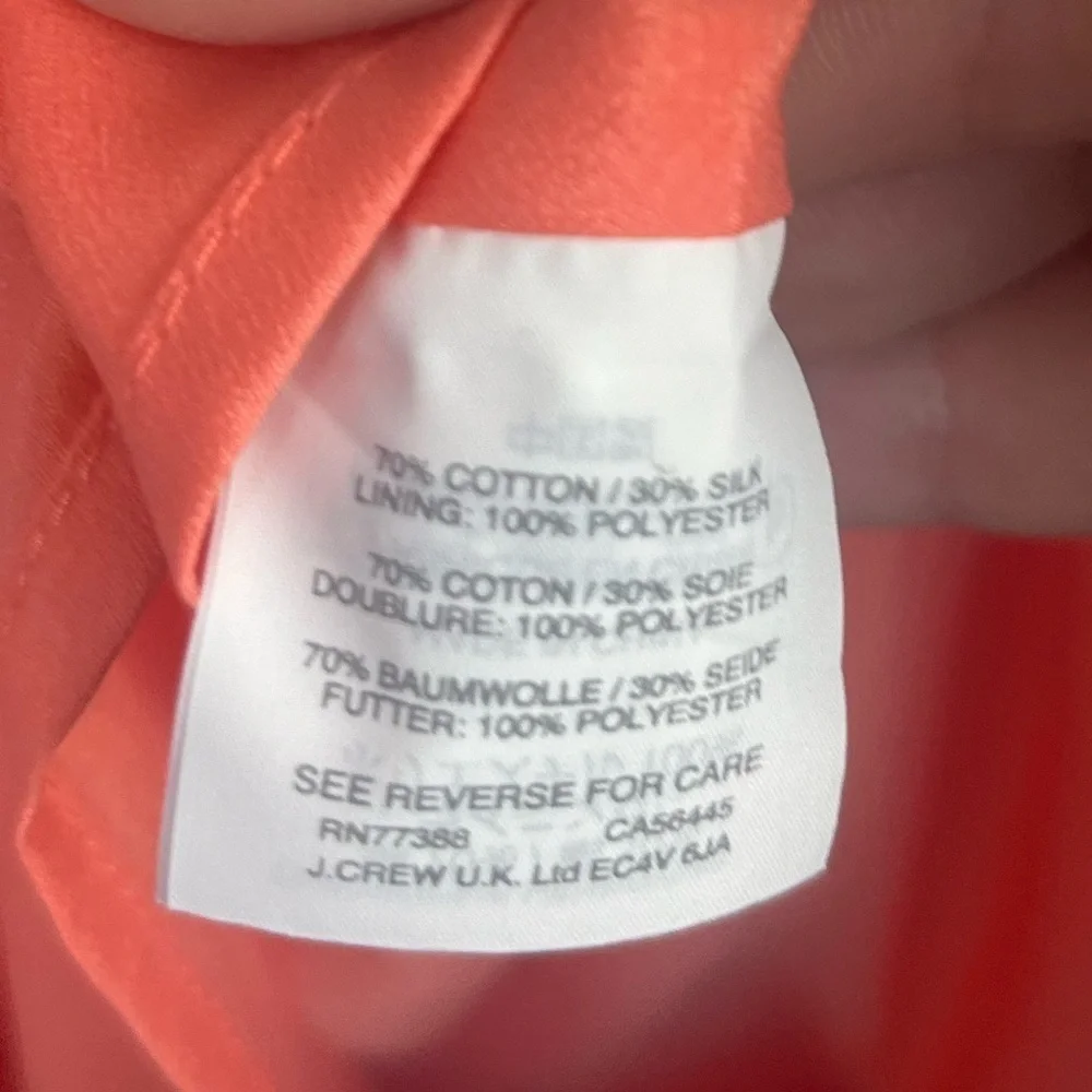 J.Crew one shoulder ruffle guava faille dress size 6